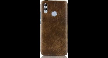 Shop4 - Geschikt voor Huawei P Smart 2019 Hoesje - Harde Back Case Lychee Bruin
