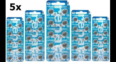 50 Stuks (5 Blister a 10st) Renata 357-303 /G13 / SR44W 1.5V knoopcel batterij