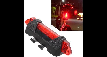 FIETS ACHTERLICHT ZADELPOST LED LICHT USB OPLAADBAAR - ROOD