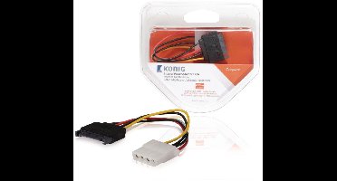 Interne Stroomkabel SATA 15-Pins Male - Molex Female 0.15 m