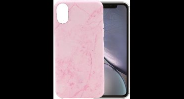 Marmer Hoesje geschikt voor Apple iPhone Xr Siliconen TPU Soft Gel Case van iCall - Roze