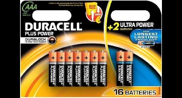 Duracell Batterijen Power Plus Mn 2400 Aaa 16 Stuks