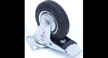 Wiel / zwenkwiel + rem 125mm