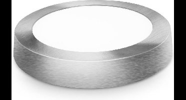 LED plafondlamp - opbouw rond - Warm wit - zilver - 18W