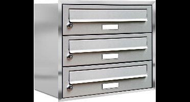 Brievenbus 3 adressen met rand (inbouw)