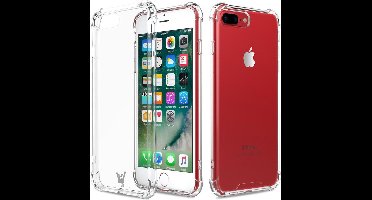 Hoesje geschikt voor Apple iPhone 7 Plus - Siliconen Hoesje met Versterkte Rand Shockproof Transparant Doorzichtig, TPU Gel Soft Hoesje