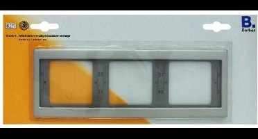 BERKER K5 RVS - Afdekraam - 3 voudig - Inbouw