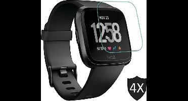 Screenprotector geschikt voor Fitbit Versa Lite - Tempered Glass Gehard Glas - 4 Stuks