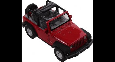 Welly Schaalmodel Jeep Wrangler Rubicon Cabrio 1:34 Rood 11 Cm