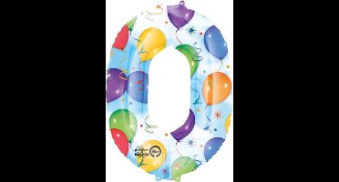 Grote "0" Ballon & Serpentines Folie Ballon 66 x 88 cm