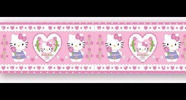 Hello Kitty Zelfklevende Behangrand Hartjes