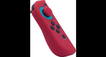 Joy Con Controller Silicone Skin - Links - Rood + Grips - geschikt voor Nintendo Switch - Switch OLED