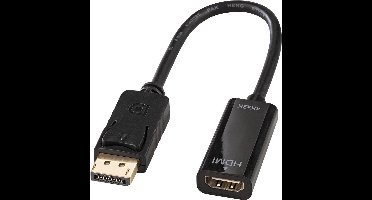Lindy - Videoadapter - DisplayPort / HDMI - DisplayPort (M) naar HDMI (V) - zwart - 4K ondersteuning