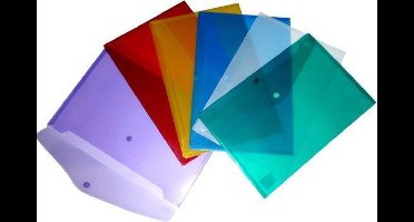 EXXO-HFP #91000 - A4 Documentenmap - Landschap model - Drukknop sluiting - Assorti kleuren - 150 Stuks (15 pakken @ 10 stuks))