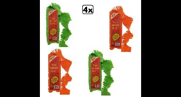 4x Crepe guirlande brandveilig oranje/groen 24 meter