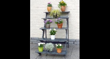 Plantentrap groot met 5 tredes - antraciet