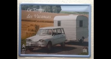 metalen wandplaat Citroën Ami caravan 30x40 cm