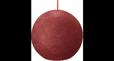 6 stuks Bolsius rood rustiek bolkaars Ø 76 mm (25 uur) Eco Shine Delicate Red