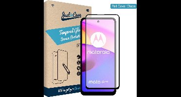 Just in Case screenprotector geschikt voor Motorola Moto E40 - Screenprotector Full Cover Gehard Glas