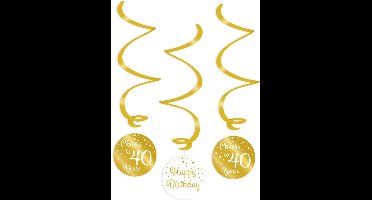 Swirl decorations gold/white - 40