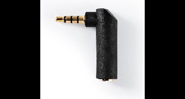 Stereo-Audioadapter - 3,5 mm Male - 3,5 mm Female - Verguld - 90° Gehoekt - Metaal - Antraciet - 1 Stuks - Window Box