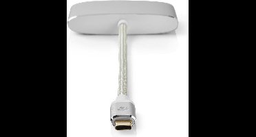 Nedis USB Multi-Port Adapter - USB 3.2 Gen 1 - USB-C Male - HDMI Output / USB-A Female / USB-C Female - 5 Gbps - 0.20 m - Rond - Verguld - Gevlochten / Nylon - Zilver - Cover Window Box