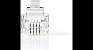 Nedis Telecom-Connector - Type Aansluiting: RJ11 - Recht - Connectorplating: Goud Verguld - PVC - Transparant