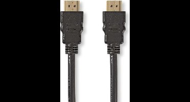 Nedis High Speed ​​HDMI-Kabel met Ethernet - HDMI Connector - HDMI Connector - 1080p@60Hz - 10.2 Gbps - 2.00 m - Rond - PVC - Zwart - Label