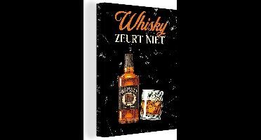 Canvas Schilderij Whisky - Fles - Vintage - 30x40 cm - Wanddecoratie - Vaderdag cadeau - Geschenk - Cadeautje voor hem - Tip - Mannen