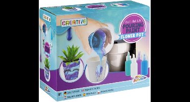 Giet verf bloem pot (blauw)