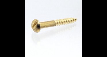 Houtschroeven. Bolkop. Messing. 3.0 x20mm. lang 13 stuks Gleufkop schroef. Homefix.