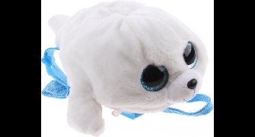 Pluche Ty Beanie witte zeehond rugzak Icy voor kinderen - Zeehonden huisdieren knuffel tassen - Schooltas/gymtas - Rugzakken/rugtassen voor jongens/meisjes