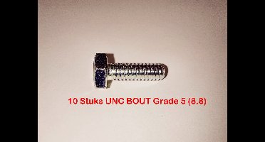 BOUT UNC - 1/4" X 3/4" INCH - 20 GANGEN - AMERIKAANS - 10 STUKS - GRADE 5 (8.8 STERKTE) ZESKANT