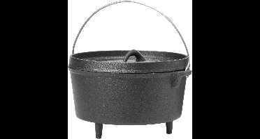 Mustang Dutch Oven 3 Liter - Diameter 25 cm - 10 cm Hoog - Gietijzer - Zwart - Met hendel