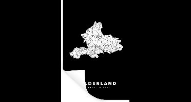 Muurstickers - Sticker Folie - Gelderland - Wegenkaart Nederland - Zwart - 20x30 cm - Plakfolie - Muurstickers Kinderkamer - Zelfklevend Behang - Zelfklevend behangpapier - Stickerfolie
