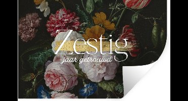 Muurstickers - Sticker Folie - Zestig jaar getrouwd - Huwelijk - Spreuken - Quotes - 30x20 cm - Plakfolie - Muurstickers Kinderkamer - Zelfklevend Behang - Zelfklevend behangpapier - Stickerfolie