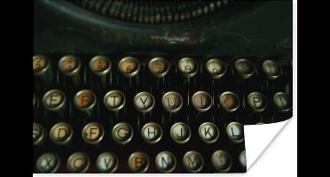 Poster Typemachine - Vintage - Toetsenbord - 30x20 cm