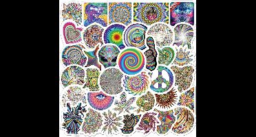 Stickers - psychedelische patronen - 50 st