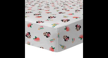 Disney Minnie Mouse Hoeslaken Flower - Eenpersoons - 90 x 190/200 cm - Katoen