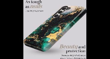 MIO MagSafe Samsung Galaxy A14 Hoesje | Hard Shell Back Cover | Geschikt voor MagSafe | Green Marble