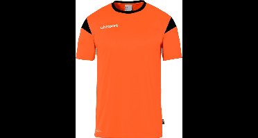 Uhlsport Squad 27 Shirt Korte Mouw Heren - Fluo Oranje / Zwart | Maat: 2XL