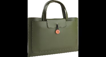 Laptoptas - 14 tot 16 inch - 3 Vakken - Vegan Leer - Laptophoes - Laptop Tas - XPS 15, Acer, Lenovo, ASUS, MacBook Air, Pro, Samsung, ChromeBook - Groen