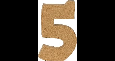 Decopatch cijfer - 20 cm - Papier marche - Cijfer 5