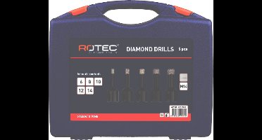 Rotec 5 delige Diamanttegelborenset m14 6/8/10/12/14 mm