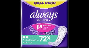 Always Daily Fresh Inlegkruisjes Normal 72 stuks