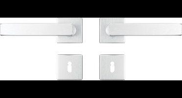 AXA Deurbeslag set Binnendeur - Klik Riga geveerd - Deurkruk Aluminium - met sleutelgat - Deurklink met vierkante rozet