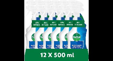 Dettol - 12 Allesreiniger Sprays - Antibacterieel - 12x Badkamer - 12x500 ml - Voordeelverpakking