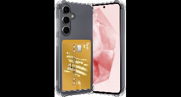 Hoesje - Geschikt voor Samsung Galaxy A35 - Met Pashouder en Kaarthouder - Telefoon Hoes Shockproof - Siliconen Case - Back Cover - Shock Proof - Pasjes Houder - Transparant