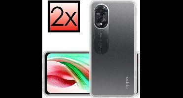 Hoesje - 2 Stuks - Geschikt voor OPPO A18 - Sterk & Shockproof - Case Siliconen - Back Cover - Telefoon Hoes - Transparant