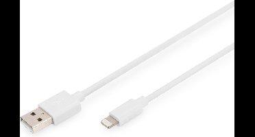 Digitus DB-600106-010-W USB-kabel USB 2.0 USB-A stekker, Apple Lightning stekker 1.00 m Wit Afgeschermd, Afgeschermd (d